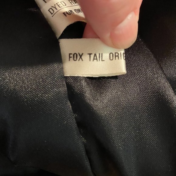 VGUC Vintage Black Dyed Rabbit Fur Jkt-Sz S,Attchd scarf, nice, pretty coat! - Picture 8 of 10